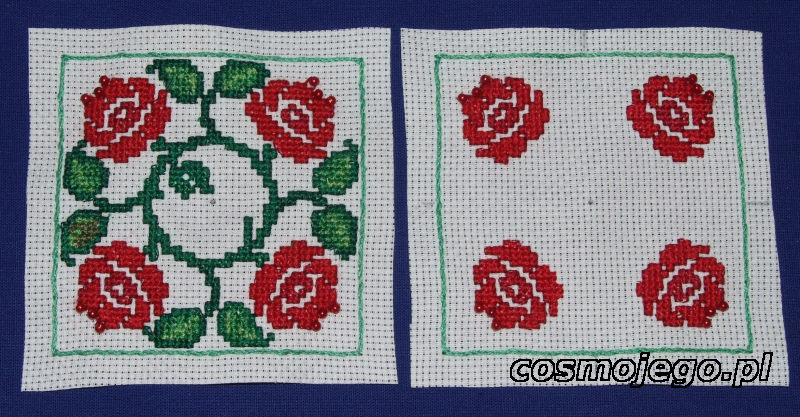 Igielnik biscornu - haft krzyżykowy - róże